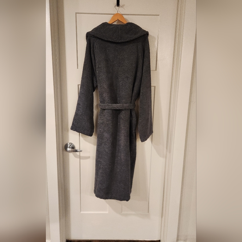 NWT Big Sur Shawl Luxurious Italian Cotton And Linen Bath Robe Grey Size L/XL - Picture 5 of 10